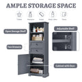 Bathroom Storage Cabinet, Tall Storage Cabinet with grey-mdf