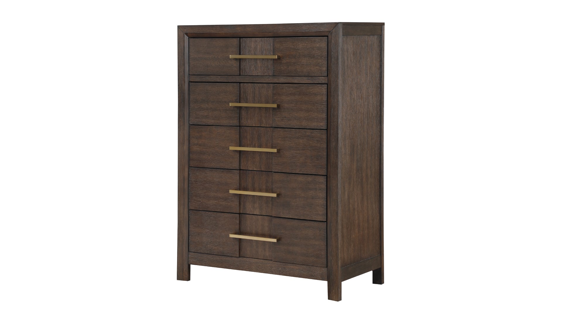 Kenzo Modern Style 5 Drawer Chest Made With Wood In Walnut Walnut Bedroom Contemporary,Modern Solid Wood Mdf Wood