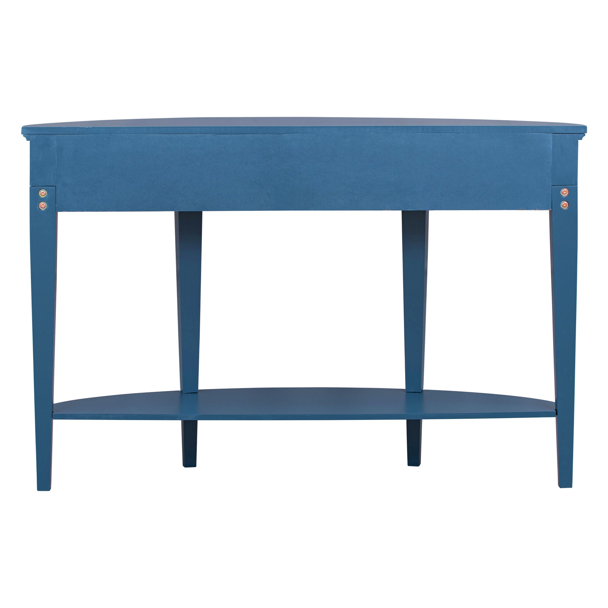 Modern Curved Console Table Sofa Table With 3 Drawers And 1 Shelf For Hallway, Entryway, Living Room Navy Blue Solid Wood Mdf