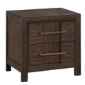 Kenzo Modern Style 2 Drawer Nightstand Made With Wood In Walnut Walnut 2 Drawers Bedroom Bedside Cabinet Contemporary,Modern Storage Walnut Finish Solid Wood Mdf Wood