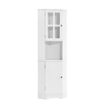 Tall Bathroom Storage Cabinet, Corner Cabinet with white-mdf