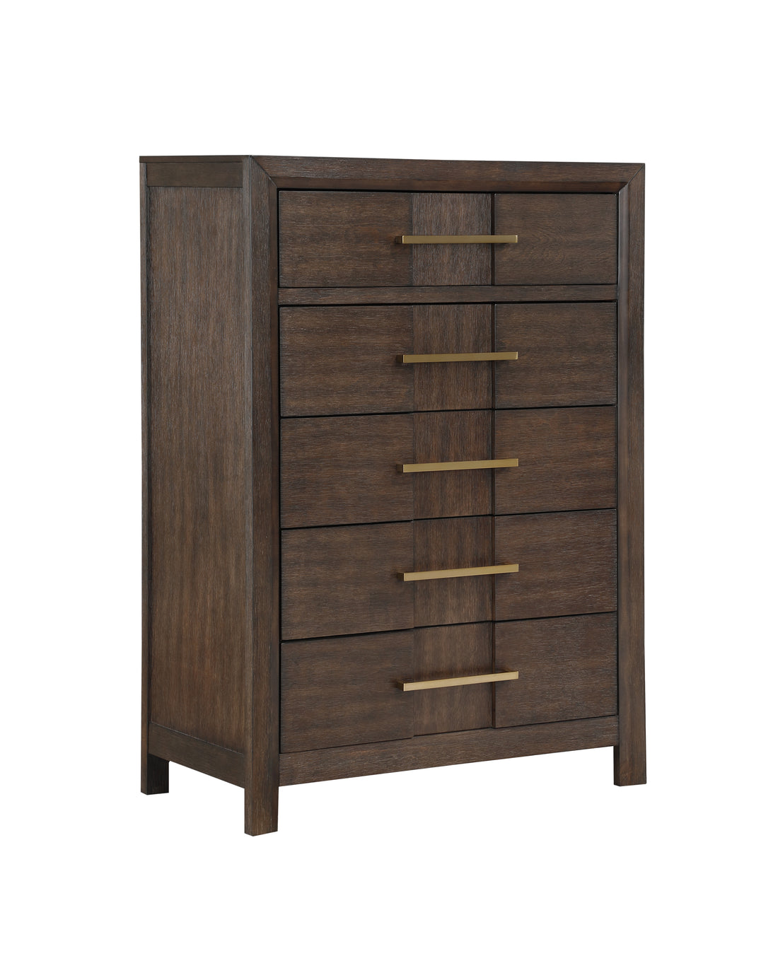 Kenzo Modern Style 5 Drawer Chest Made With Wood In Walnut Walnut Bedroom Contemporary,Modern Solid Wood Mdf Wood