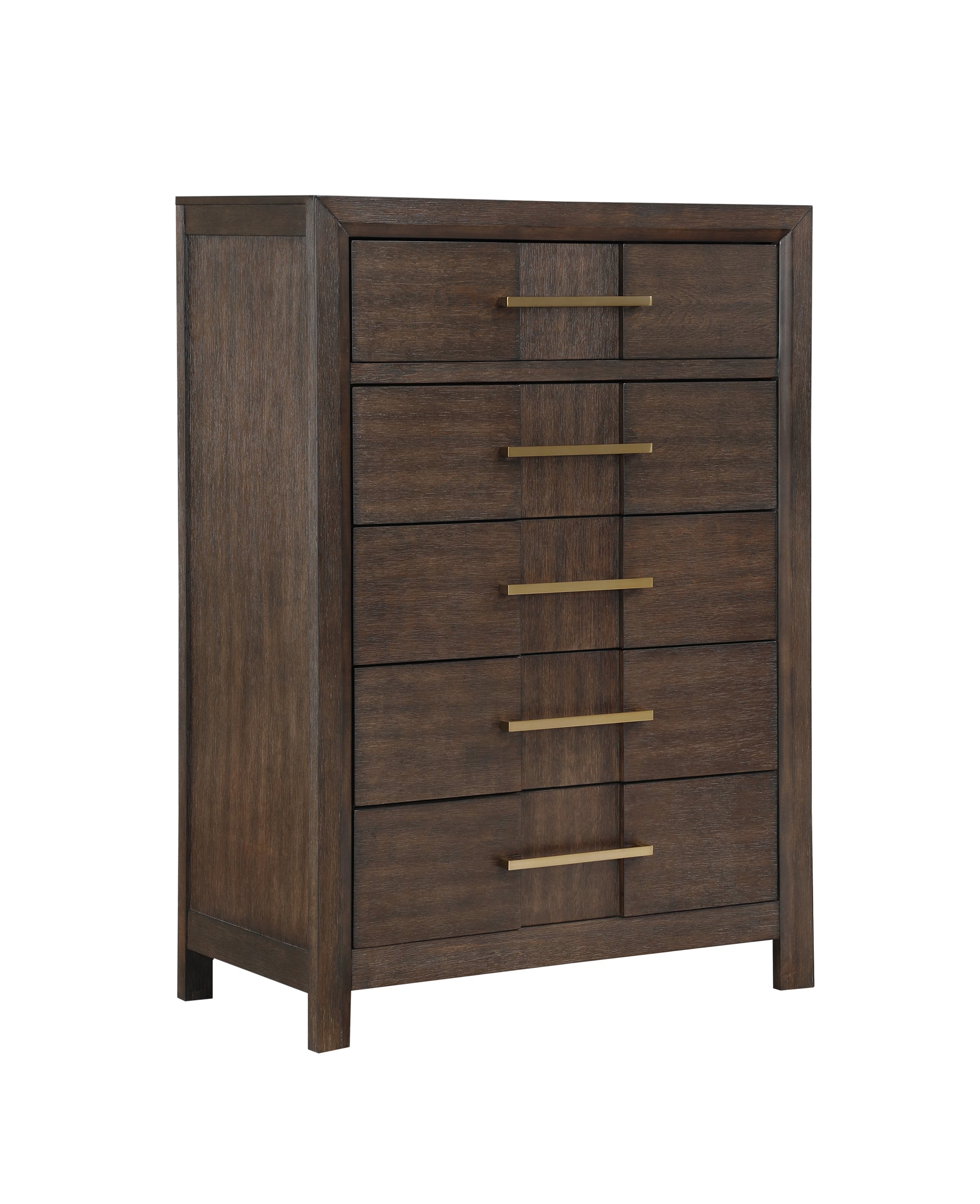 Kenzo Modern Style 5 Drawer Chest Made with Wood in walnut-bedroom-contemporary-modern-solid