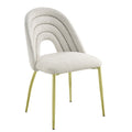 Fadri Side Chair Set 2 , Teddy Sherpa & Mirrored Gold Finish Dn01953 White Teddy