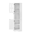 Tall Bathroom Storage Cabinet, Corner Cabinet with white-mdf