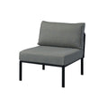 Rajni Patio Armless Chair, Gray Fabric & Black Finish Ot01762 Gray Fabric