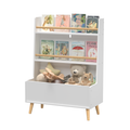 Kids Bookshelf, Book And Magazine Rack, Book Organizer, Toy Storage Cabinet Organizer, White White Mdf