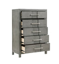 Kenzo Modern Style 5 Drawer Chest Made with Wood in gray-bedroom-contemporary-modern-solid