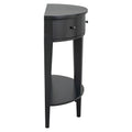 Modern Curved Console Table Sofa Table With 3 Drawers And 1 Shelf For Hallway, Entryway, Living Room Black Solid Wood Mdf