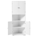 Tall Bathroom Storage Cabinet, Corner Cabinet with white-mdf