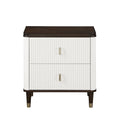 Carena Nightstand W Usb, White & Brown Finish Bd02028 Brown White Wood