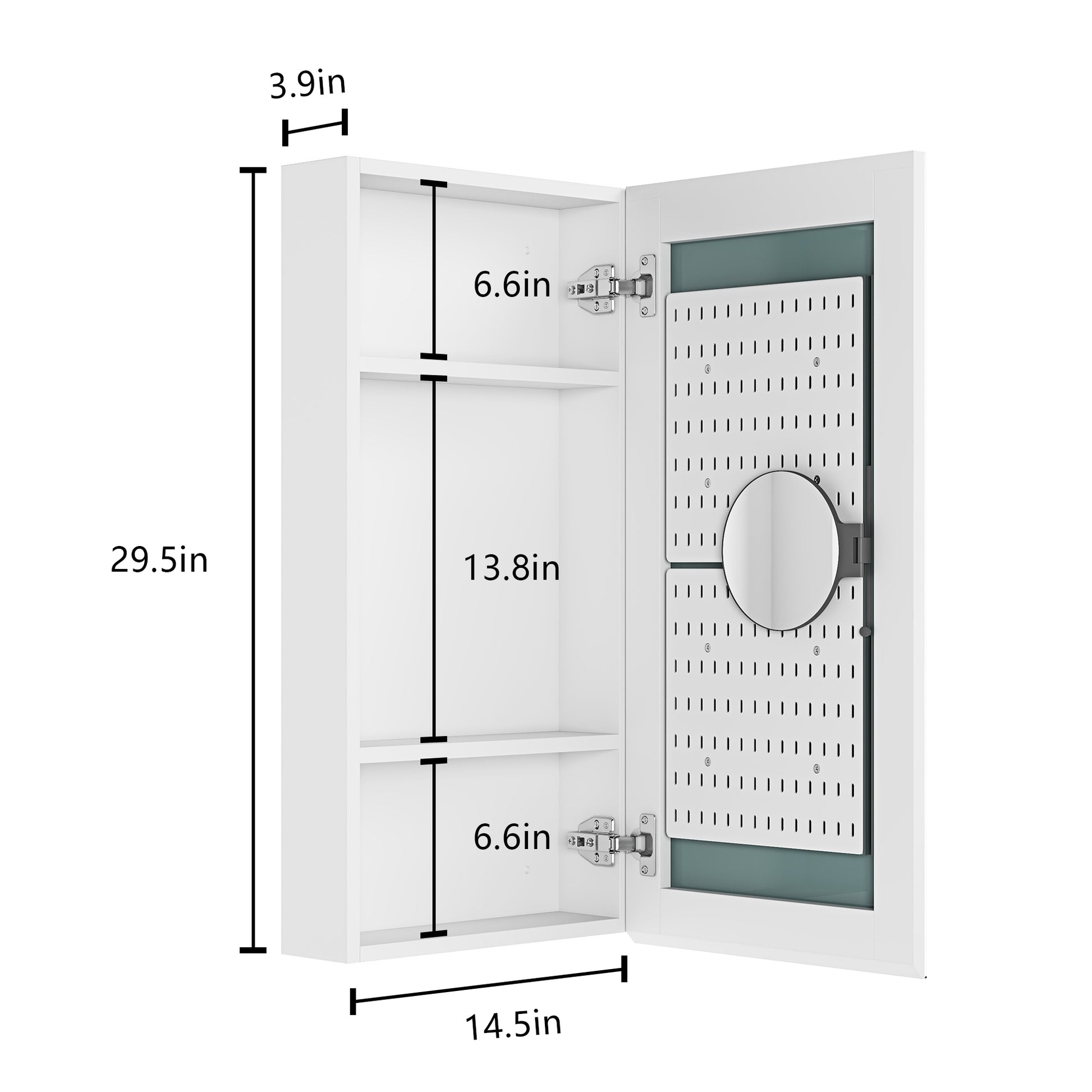 15" W x 30" H Single Door Bathroom Medicine Cabinet white-engineered wood