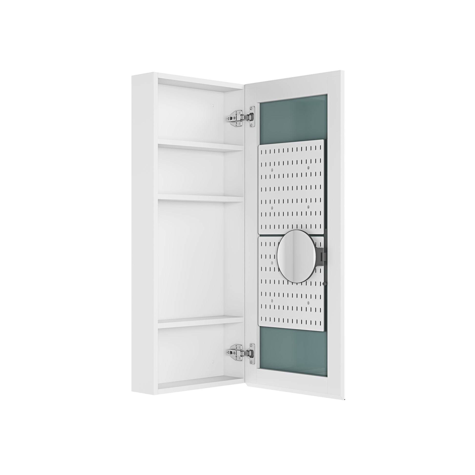 15" W x 36" H Single Door Bathroom Medicine Cabinet white-engineered wood