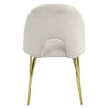 Fadri Side Chair Set 2 , Teddy Sherpa & Mirrored Gold Finish Dn01953 White Teddy