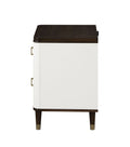 Carena Nightstand W Usb, White & Brown Finish Bd02028 Brown White Wood