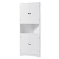 Tall Bathroom Storage Cabinet, Corner Cabinet with white-mdf