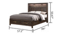 Kenzo Modern Style Full 5Pc Storage Bedroom Set Made With Wood, Led Headboard, Bluetooth Speakers & Usb Ports Walnut Box Spring Not Required Full Walnut Wood 5 Piece Set Bedroom Bed Included,Chest Included,Dresser Included,Mirror Included,Nightstand