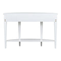 Modern Curved Console Table Sofa Table With 3 Drawers And 1 Shelf For Hallway, Entryway, Living Room White Solid Wood Mdf