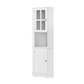 Tall Bathroom Storage Cabinet, Corner Cabinet with white-mdf