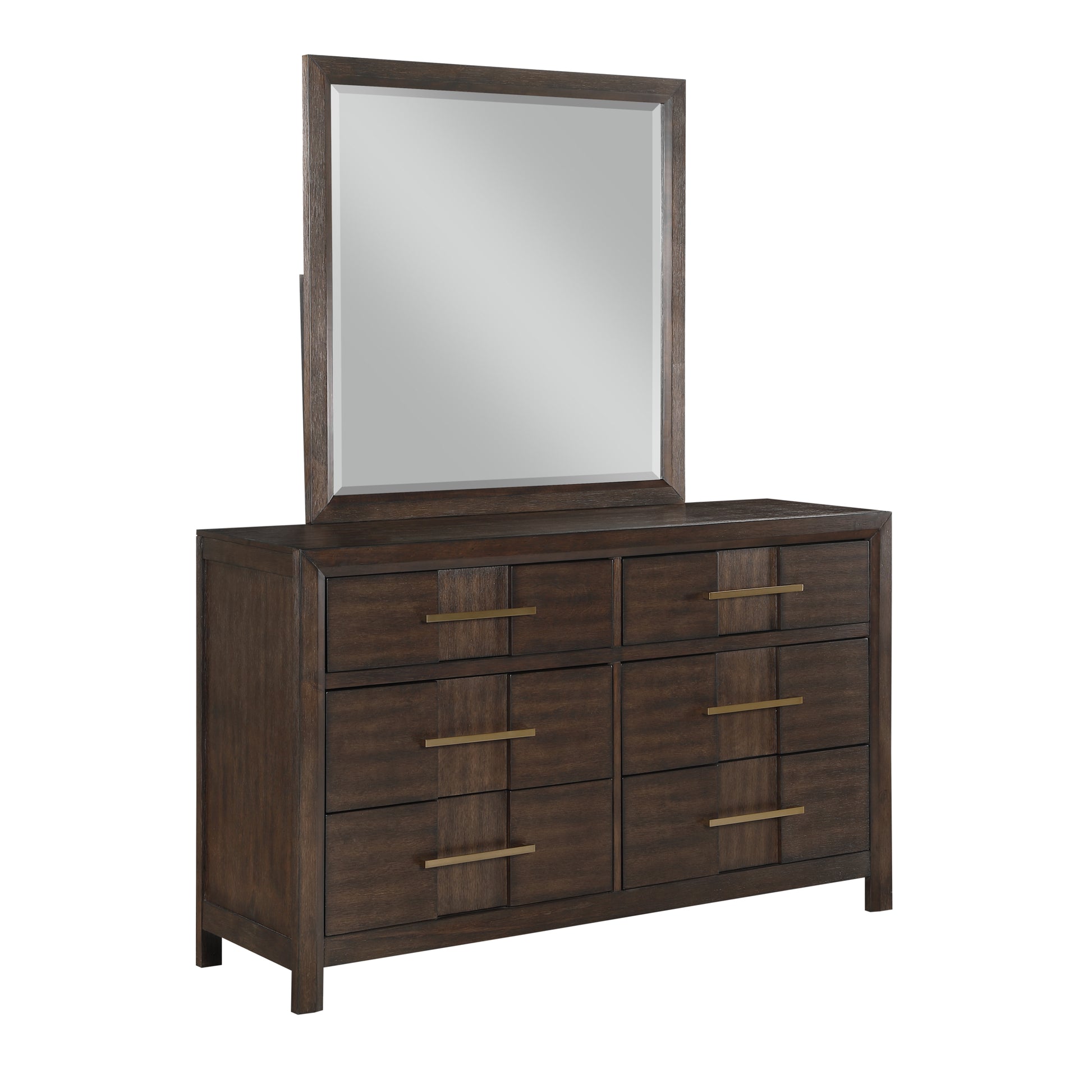 Kenzo Modern Style 6 Drawer Dresser Made with Wood in walnut-bedroom-contemporary-modern-solid