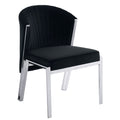 Fallon Side Chair Set 2 , Black Velvet & Mirrored Silver Finish Dn01955 Black Velvet