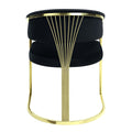 Fallon Side Chair, Black Velvet & Mirrored Gold Finish Dn01954 Black Velvet