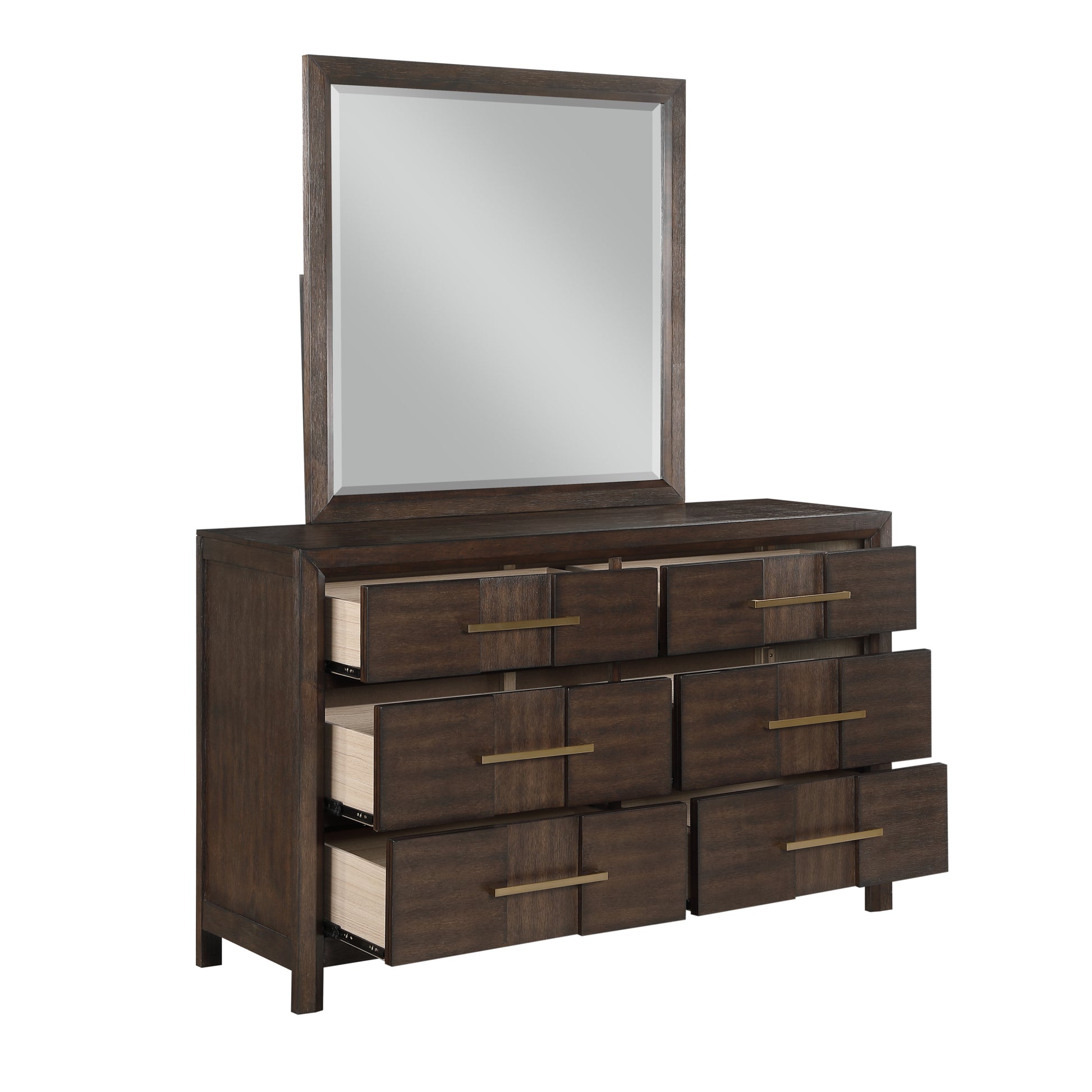 Kenzo Modern Style Queen 5Pc Storage Bedroom Set Made With Wood, Led Headboard, Bluetooth Speakers & Usb Ports Walnut Box Spring Not Required Queen Walnut Wood 5 Piece Set Bedroom Bed Included,Chest Included,Dresser Included,Mirror Included,Nightstand