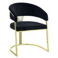 Fallon Side Chair, Black Velvet & Mirrored Gold Finish Dn01954 Black Velvet