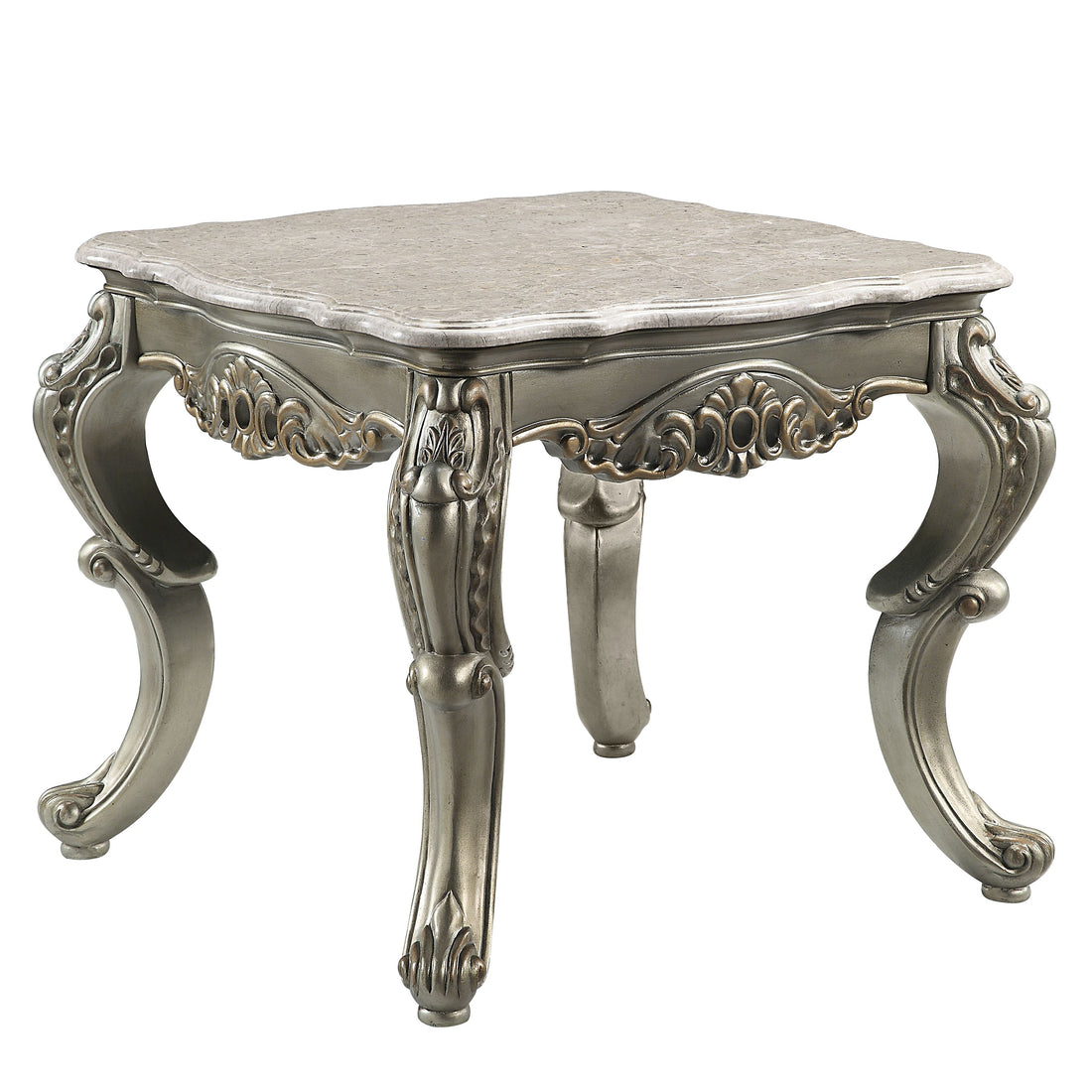 Miliani End Table, Natural Marble & Antique Bronze Finish Lv01784 Antique Bronze Marble