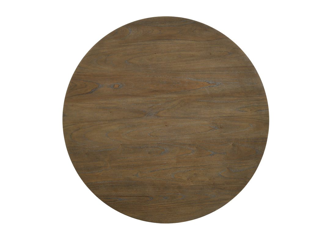 Parfield Round Dining Table, Weathered Oak Finish Dn01809 Oak Wood