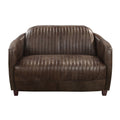 Brancaster Loveseat, Antique Slate Top Grain Leather Lv01810 Brown Leather