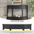 Modern Curved Console Table Sofa Table With 3 Drawers And 1 Shelf For Hallway, Entryway, Living Room Black Solid Wood Mdf