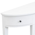 Modern Curved Console Table Sofa Table With 3 Drawers And 1 Shelf For Hallway, Entryway, Living Room White Solid Wood Mdf