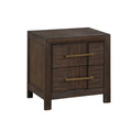 Kenzo Modern Style 2 Drawer Nightstand Made With Wood In Walnut Walnut 2 Drawers Bedroom Bedside Cabinet Contemporary,Modern Storage Walnut Finish Solid Wood Mdf Wood