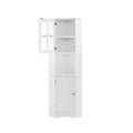 Tall Bathroom Storage Cabinet, Corner Cabinet with white-mdf