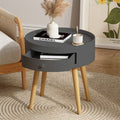 Modern Coffee Table With Drawer, Bedside Table, Sofa Side Table, Oak Table Legs, Suitable For Living Room And Bedroom,Gray Gray Mdf