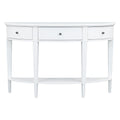 Modern Curved Console Table Sofa Table With 3 Drawers And 1 Shelf For Hallway, Entryway, Living Room White Solid Wood Mdf