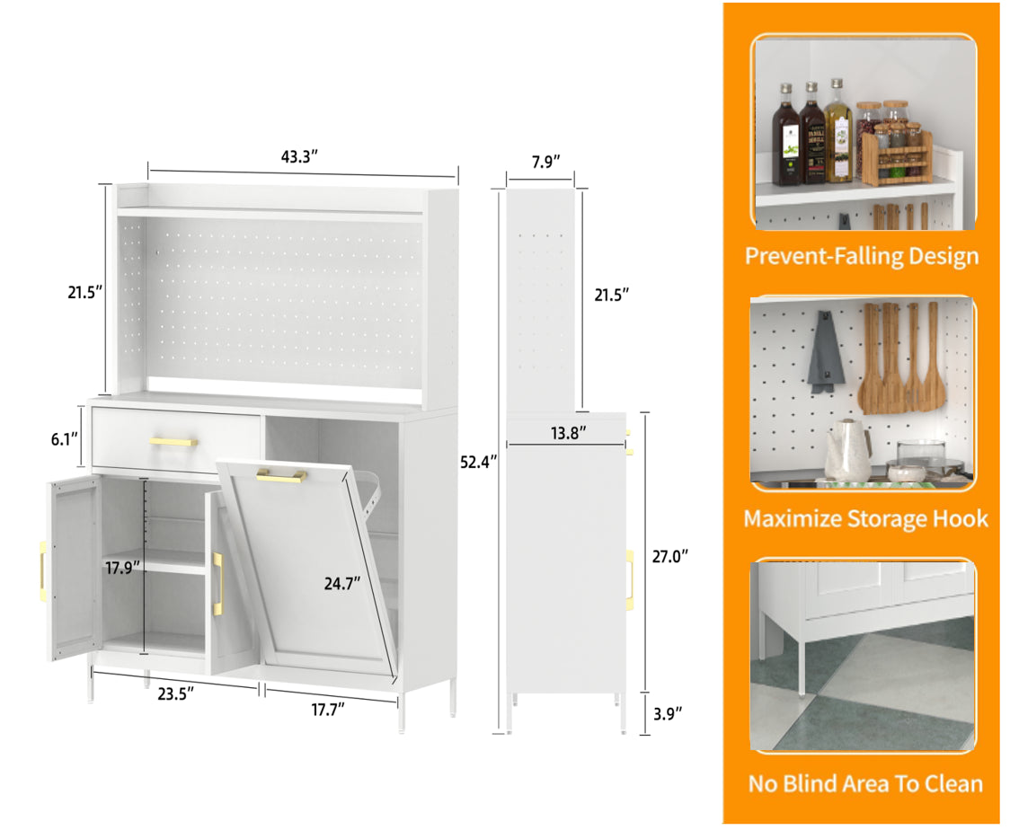 Metal Kitchen Storage Cabinet ,Microwave Stand