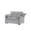 Grey Velvet Loveseat Sofa Bed Grey Wood Tufted Back Square Arms Foam Velvet 2 Seat