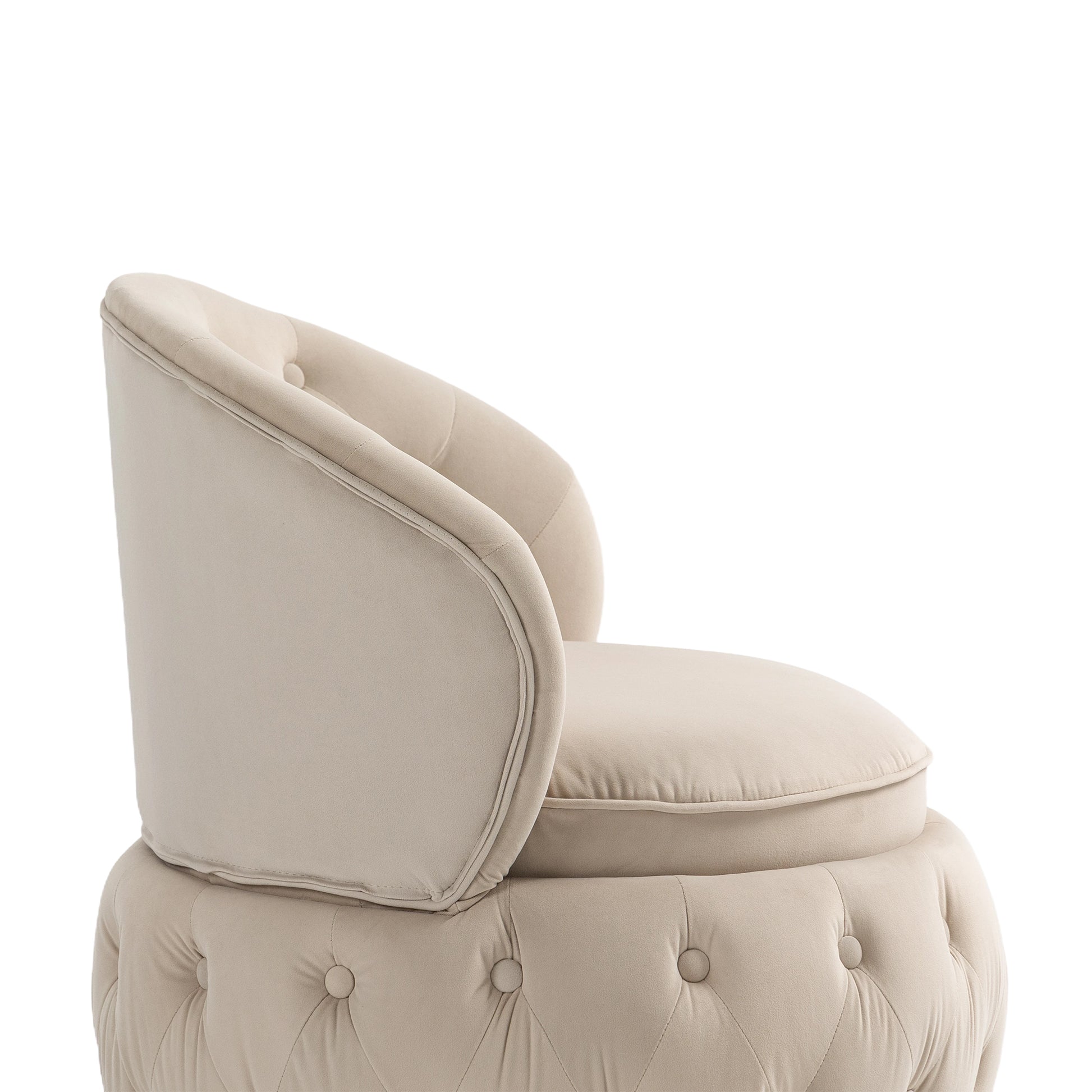 360 Degree Swivel Cuddle Barrel Accent Storage Chairs, Round Armchairs With Wide Upholstered, Fluffy Velvet Fabric Chair For Living Room, Bedroom, Office, Waiting Rooms Beige Primary Living Space Foam Velvet