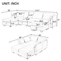 Modern Large U Shape Modular Sectional Sofa, Convertible Sofa Bed With Reversible Chaise For Living Room, Storage Seat Beige Linen 6 Seat