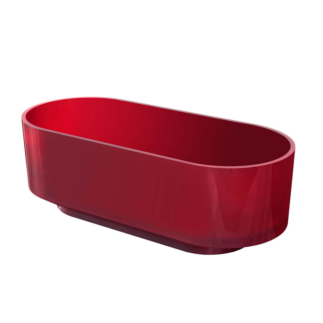 67 inch Clear cherry red solid surface bathtub