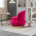 360 Degree Swivel Cuddle Barrel Accent Storage Chairs, Round Armchairs With Wide Upholstered, Fluffy Velvet Fabric Chair For Living Room, Bedroom, Office, Waiting Rooms Red Primary Living Space Foam Velvet