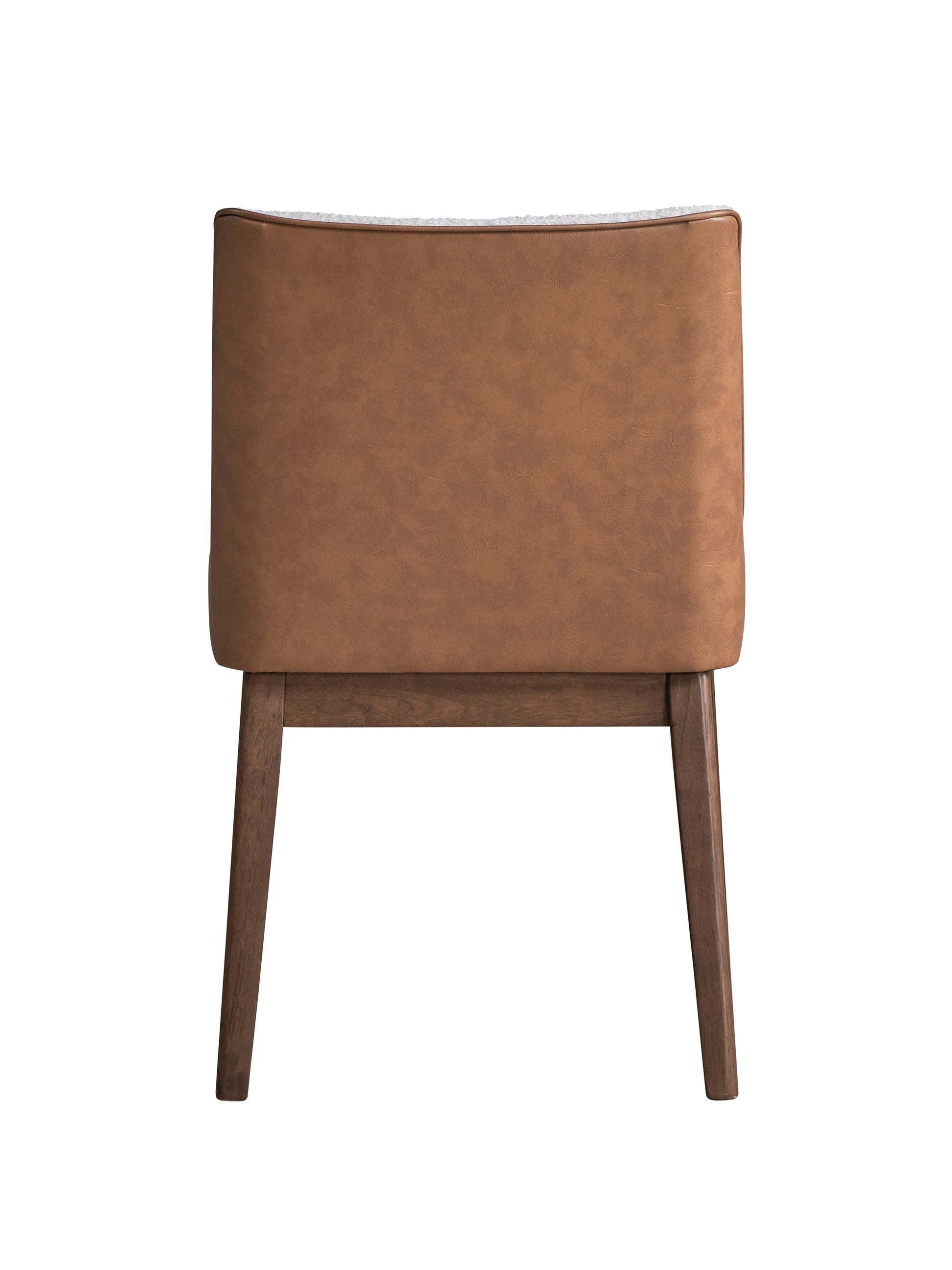 Ginny Side Chair Set 2 , White Boucle, Brown Velvet & Walnut Finish Dn02308 White Velvet