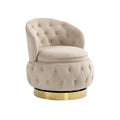 360 Degree Swivel Cuddle Barrel Accent Storage Chairs, Round Armchairs With Wide Upholstered, Fluffy Velvet Fabric Chair For Living Room, Bedroom, Office, Waiting Rooms Beige Primary Living Space Foam Velvet