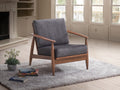 Alisa Accent Chair, Charcoal Fabric & Brown Finish Ac02377 Charcoal Fabric