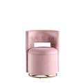 360 Swivel Accent Chair With Storage Function, Velvet Curved Chair With Gold Metal Base For Living Room, Nursery, Bedroom Video Pink Velvet