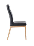 Raquan Side Chair Set 2 , Black Leather & Walnut Finish Dn02398 Black Leather