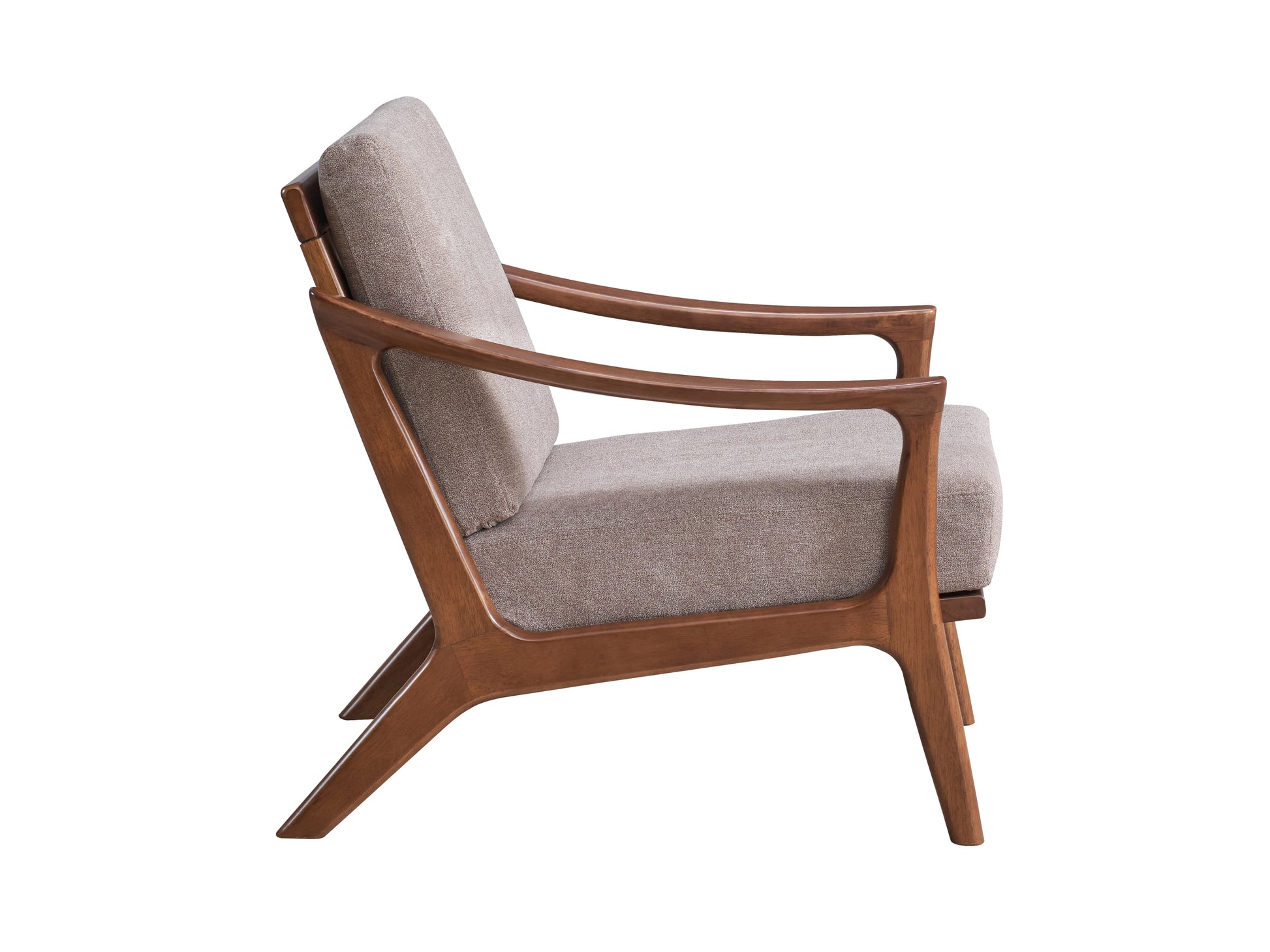 Lide Accent Chair, Light Brown Fabric & Brown Finish Ac02378 Light Brown Fabric