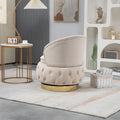 360 Degree Swivel Cuddle Barrel Accent Storage Chairs, Round Armchairs With Wide Upholstered, Fluffy Velvet Fabric Chair For Living Room, Bedroom, Office, Waiting Rooms Beige Primary Living Space Foam Velvet